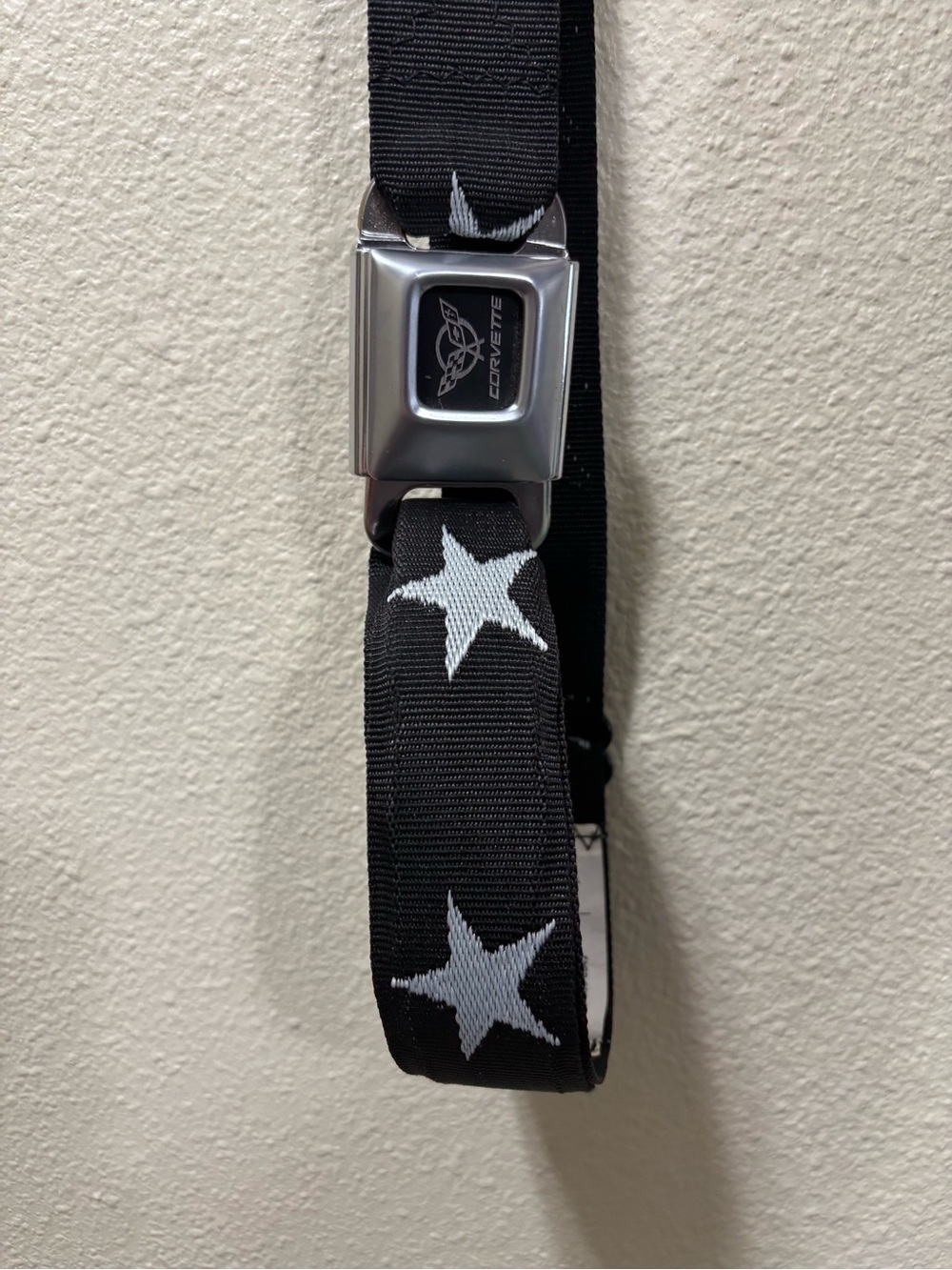 Corvette Black Star Seatbelt-Style Belt - Men's Accessories